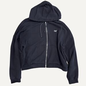 Kith New York Script Logo Double Zipper Hoodie Black Sz L